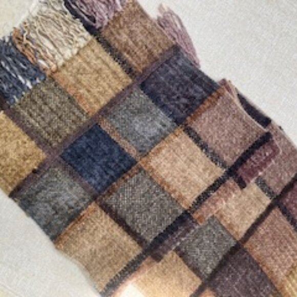 Women's Handwoven Rayon Chenille Vest & Matching Scarf, Size small - Picture 11 of 13